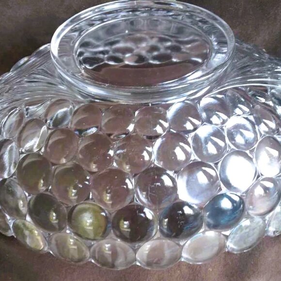 Vintage Westmoreland Thousand Eye Oval 2 Handled Bubble Glass Serving Bowl - Picture 7 of 9